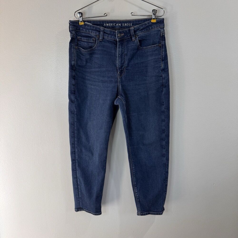American Eagle Mom Jeans Womens 12 Short High Rise Straight Medium Wash